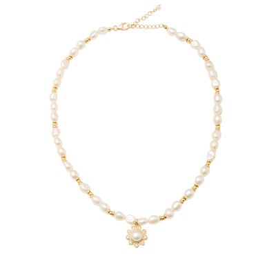 Pearl flower necklace by Carousel Jewels